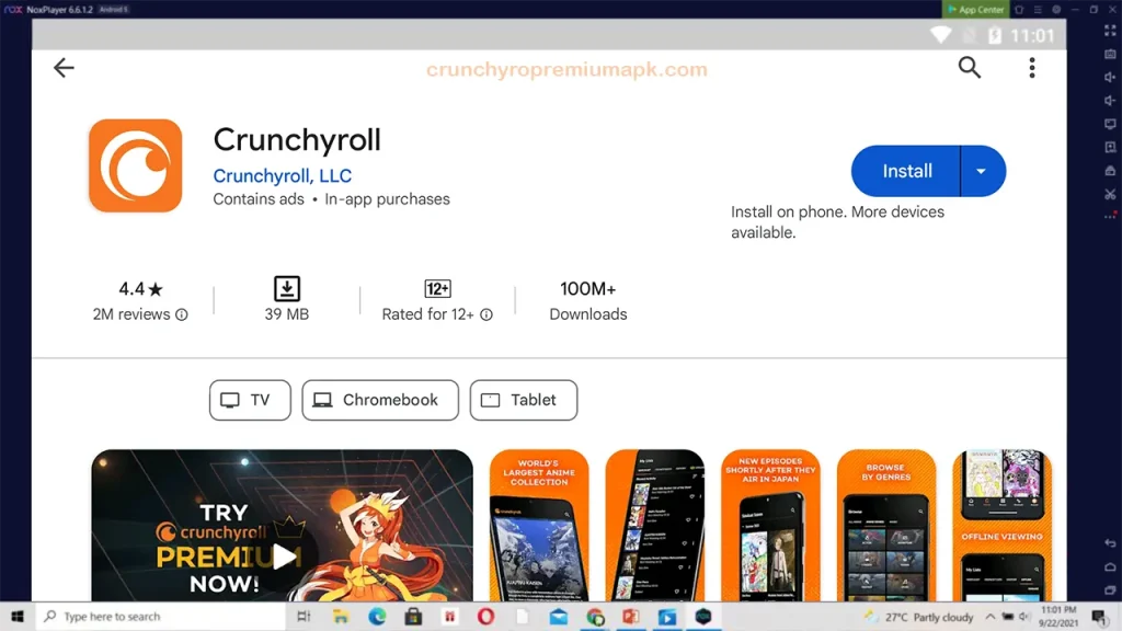 install crunchyroll in bluestacks on pc